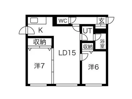 ブライトン壱番館(2LDK/2階)の間取り写真