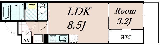 シエーナグランデ四条烏丸(1LDK/1階)の間取り写真