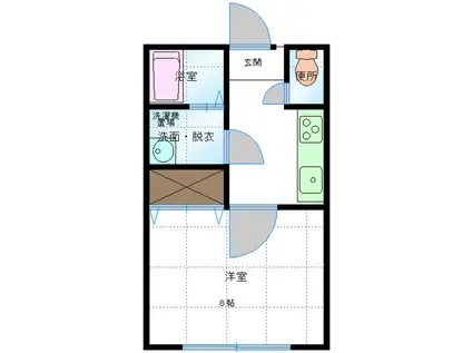 コーポ未来(1K/1階)の間取り写真