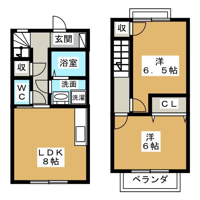リジェール・アッシュ(2LDK/1階)の間取り写真