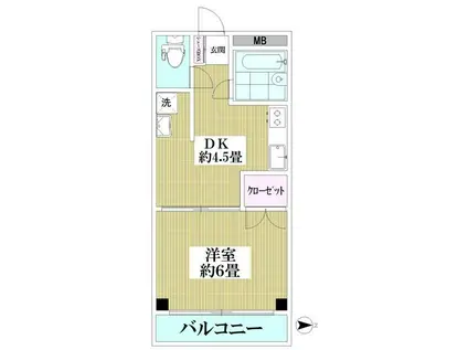 ドエル早崎(1DK/1階)の間取り写真