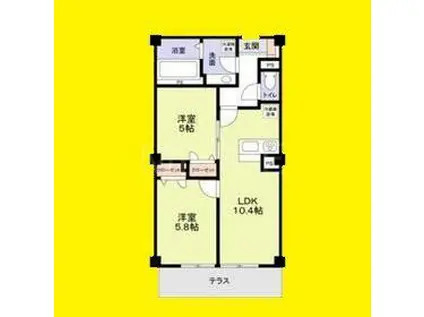 LAPIN湘南(2LDK/2階)の間取り写真