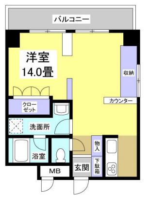 ワルツ元浜(ワンルーム/5階)の間取り写真