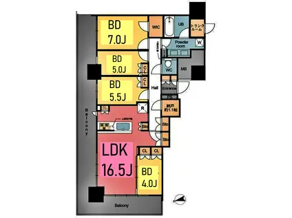 ドレッセタワー新綱島(4LDK/29階)の間取り写真