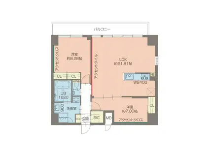 プレジオ西宮北口(2LDK/5階)の間取り写真