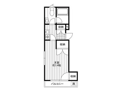 カオス目黒(1K/3階)の間取り写真