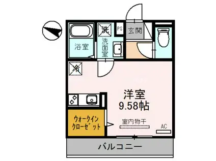 リバーハイツIII(ワンルーム/1階)の間取り写真