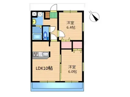 埼玉高速鉄道 浦和美園駅 徒歩20分 3階建 築12年(2LDK/2階)の間取り写真