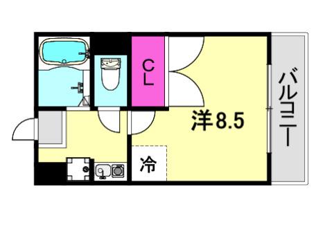 レオパレスツツミ28(1K/1階)の間取り写真