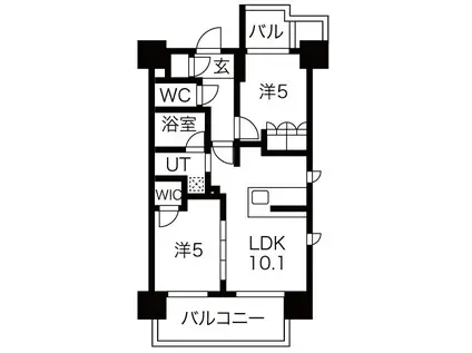 SK RESIDENCES SHINSAIBASHI(2LDK/12階)の間取り写真