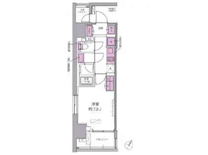 シティハウス東麻布(1K/10階)の間取り写真