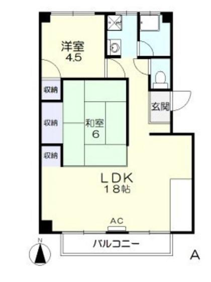 REPARE関 B棟(1LDK/1階)の間取り写真