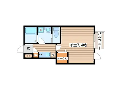 SENTREEVA(1K/1階)の間取り写真