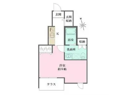 恵比寿 樹乃家(ワンルーム/1階)の間取り写真