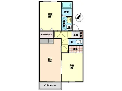 リバーエントピア(2LDK/1階)の間取り写真