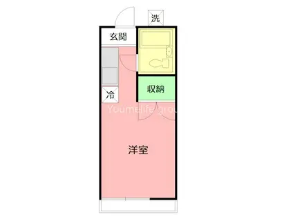 サンパレスI(ワンルーム/2階)の間取り写真