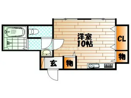 エボリューション高田(ワンルーム/3階)の間取り写真