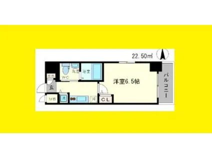 エスリード江坂江の木町(1K/3階)の間取り写真