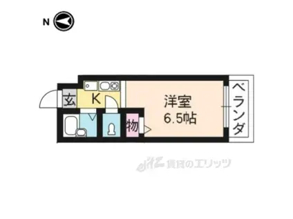 ヴィラ北大路(1K/5階)の間取り写真