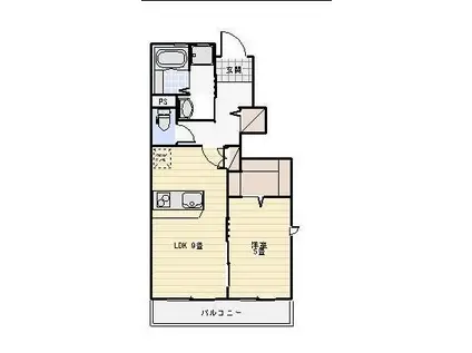 LOTUS中野町(1LDK/1階)の間取り写真