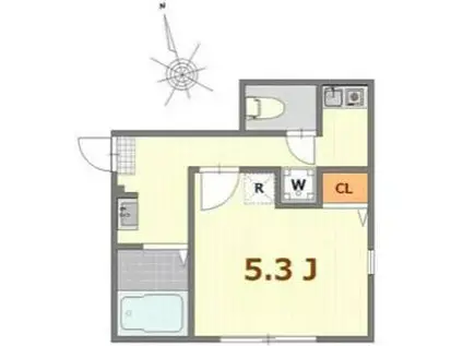 ラ・メゾン コンフォール 大森北(1K/1階)の間取り写真