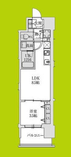スプランディッド本町グラン(1LDK/10階)の間取り写真