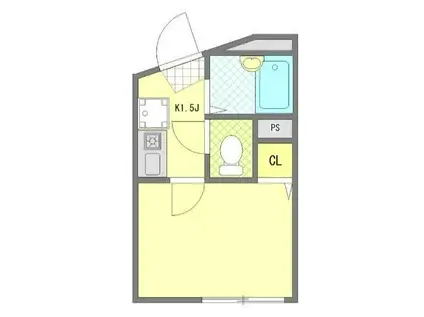 WELLBEING青砥II(1K/2階)の間取り写真