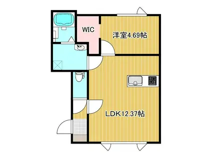 ルミナーレ公園A(1LDK/2階)の間取り写真