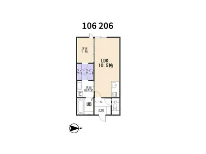 VENT VERT (1LDK/1階)の間取り写真