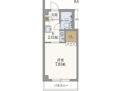 サンクラッソ阪急六甲イースト(1K/5階)の間取り写真