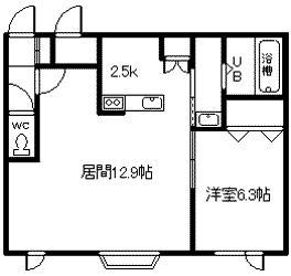 グレース近文A棟(1LDK/1階)の間取り写真