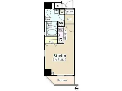 パークサイド錦糸町レジデンス(ワンルーム/4階)の間取り写真