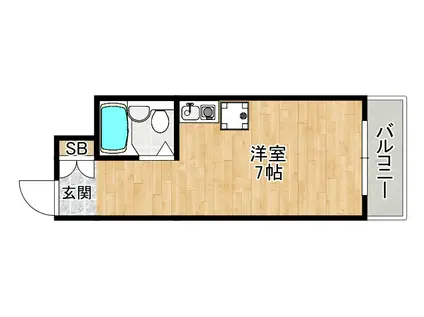 シティパレス緑地公園(ワンルーム/1階)の間取り写真