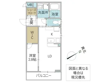 SYマンション(1LDK/1階)の間取り写真