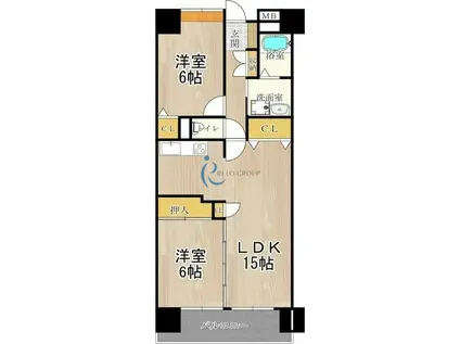 メゾンミヤビ(2LDK/5階)の間取り写真