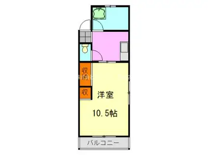 レジデンシア本千葉(1DK/3階)の間取り写真