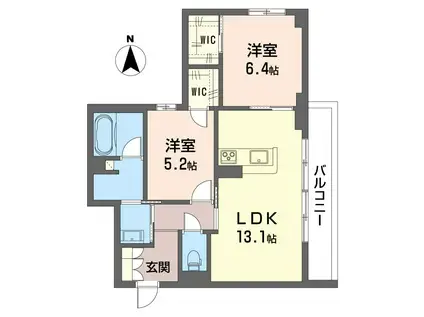  シュプリーム(2LDK/2階)の間取り写真