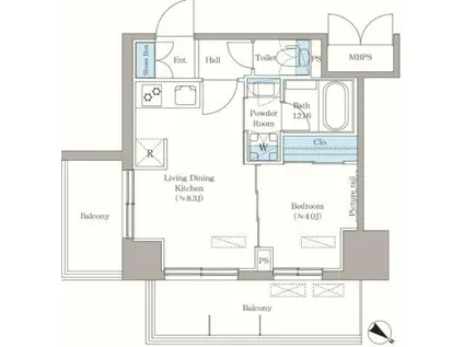 LA CLAIR 南浦和(1LDK/6階)の間取り写真