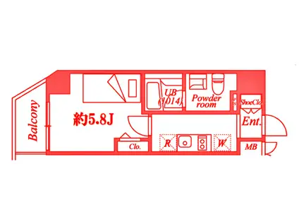 LOG横浜駅東(1K/4階)の間取り写真