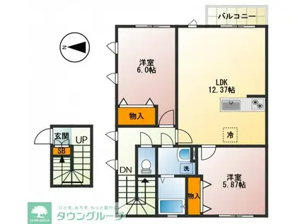 コンフォルト(2LDK/2階)の間取り写真