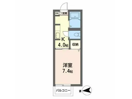 オリオンハウス(1K/2階)の間取り写真
