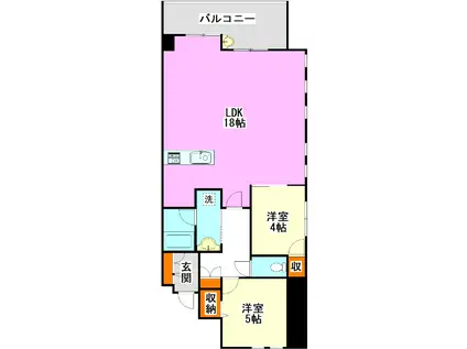 CLUB THE. 平尾駅前(2LDK/13階)の間取り写真