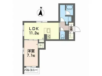 ベレオ カヘ(1LDK/1階)の間取り写真