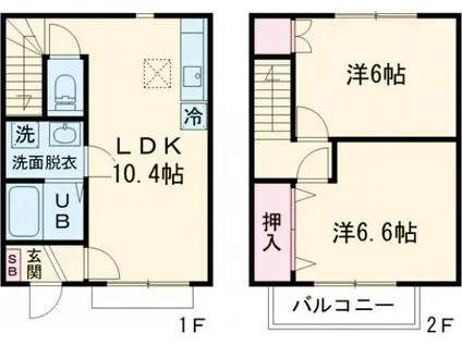FIESTA II(2LDK/1階)の間取り写真