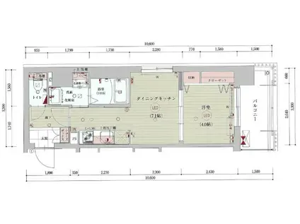 ベラジオ雅び京都西院II(1DK/4階)の間取り写真