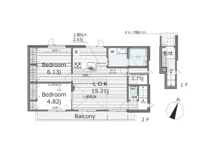 ドギーハウス(2LDK/2階)の間取り写真