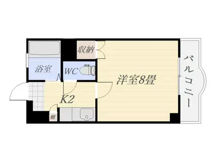 ルクール下荒田(1K/2階)の間取り写真