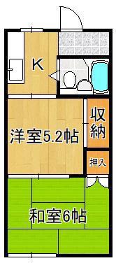 住吉ハイツ(2K/2階)の間取り写真