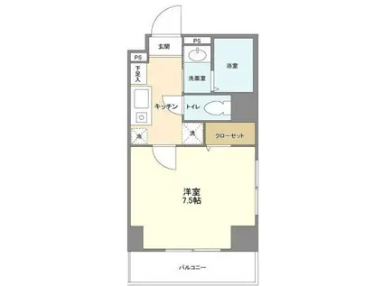 クオーレプロパンス本所(1K/5階)の間取り写真