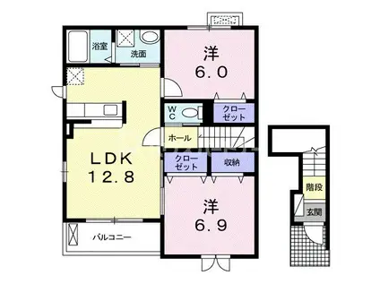 エミネンス(2LDK/2階)の間取り写真